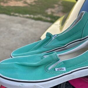 Vans Classic Green Slip-On Shoes